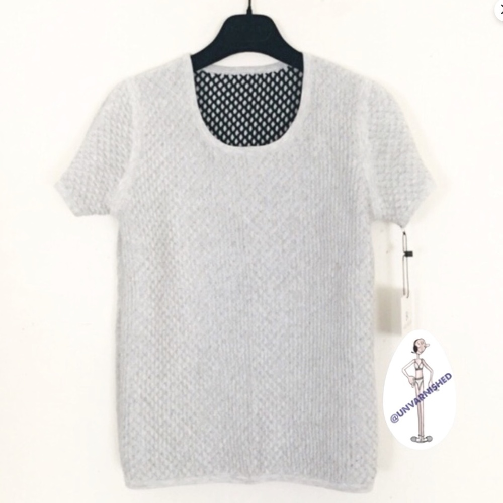 EK Reversible Textured Sweater in White/Black